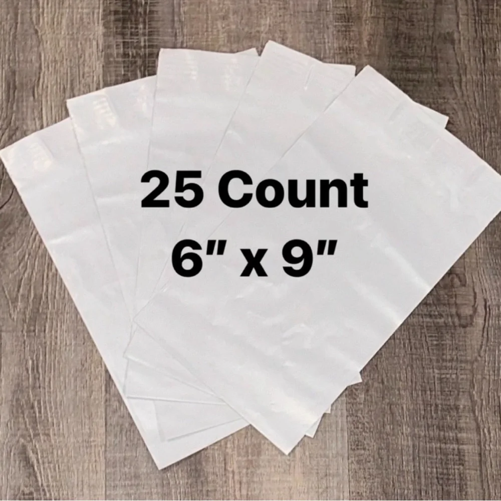 💞 New 25 - 6x9 White Waterproof Poly Mailers